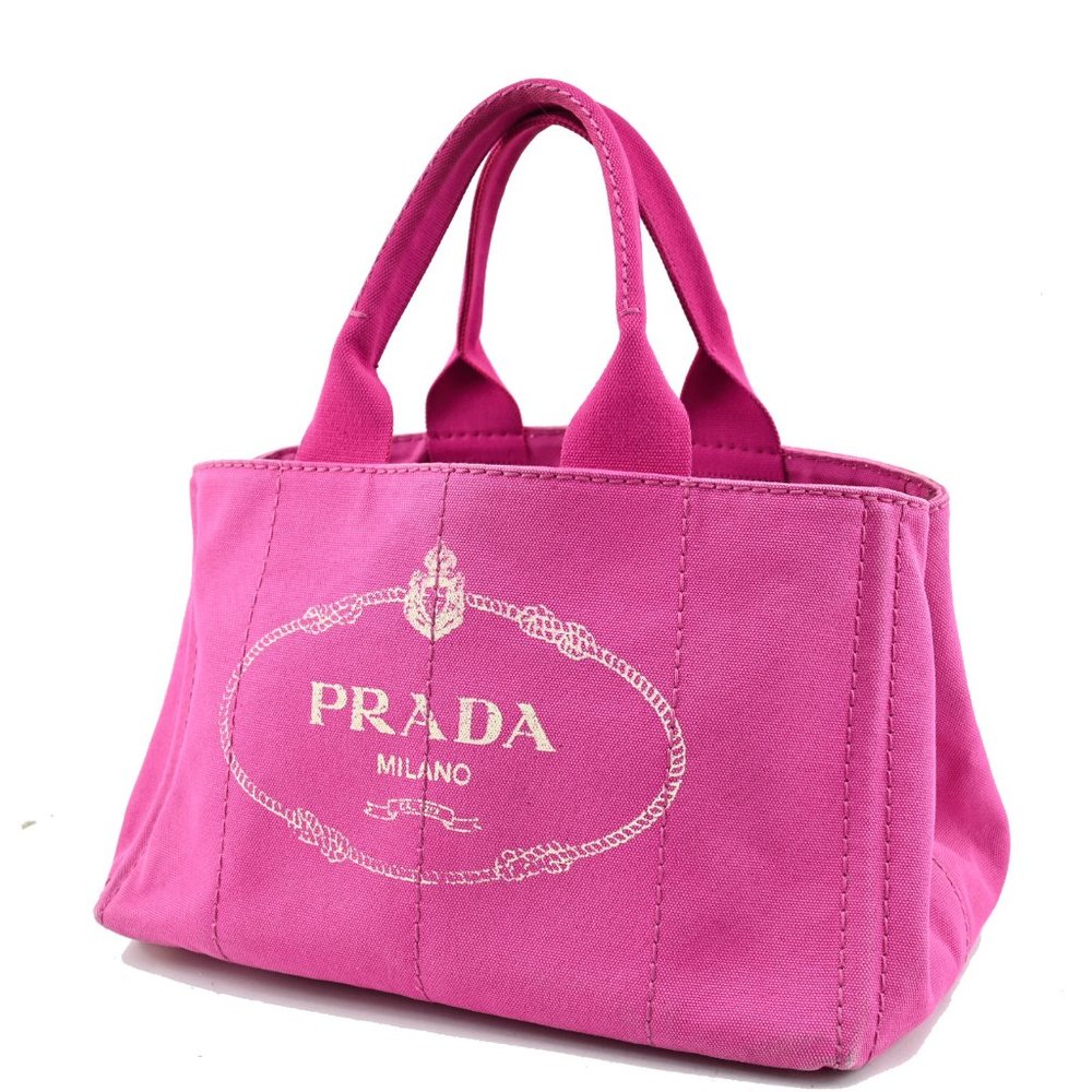 Auth Prada Canapa Hand Bag Pink Canvas #36583P34B - Picture 3 of 12